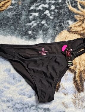 2 X NOBO Black Bikini Bottoms with Double Side Straps